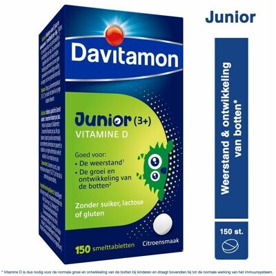Davitamon Junior 3+ Vitamine D Zuigtabletten - Botgroei Davitamon Junior 3+ Vitamine D Zuigtabletten - Botgroei
