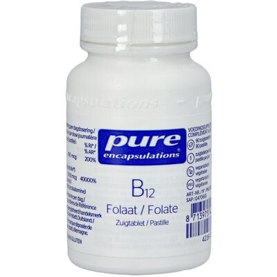 Pure Encapsulations B12 Folate - Supplement voor vitamine B12 en foliumzuur Pure Encapsulations B12 Folate - Supplement voor vitamine B12 en foliumzuur
