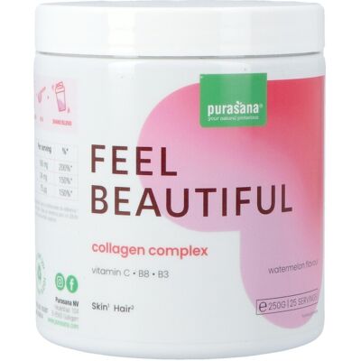 Purasana Watermeloen Collageen Feel Beautiful 250 g - Collageenpoeder voor huid & haar Purasana Watermeloen Collageen Feel Beautiful 250 g - Collageenpoeder voor huid & haar