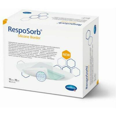 Hartmann Resposorb Siliconenrand - 10x10cm - Verband Hartmann Resposorb Siliconenrand - 10x10cm - Verband
