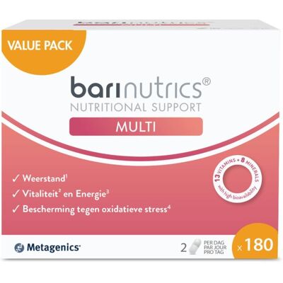 Metagenics BariNutrics Multi - Vitamines & Mineralen - 180 capsules Metagenics BariNutrics Multi - Vitamines & Mineralen - 180 capsules