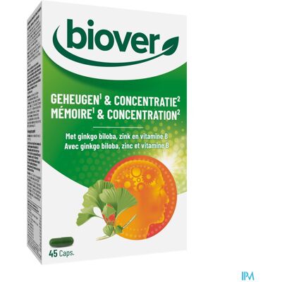Biover Ginkgo & Concentratie - 45 Capsules Biover Ginkgo & Concentratie - 45 Capsules
