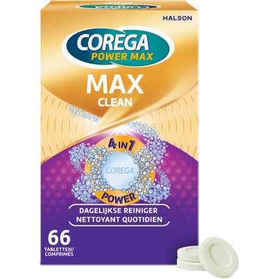 Corega Power Max Reinigingspillen 66 Effervescents Corega Power Max Reinigingspillen 66 Effervescents