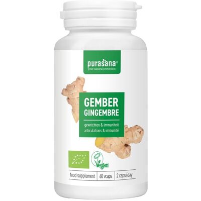 Purasana Gember Bio 250mg 60 capsules - Voedingssupplement Purasana Gember Bio 250mg 60 capsules - Voedingssupplement