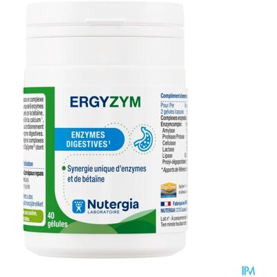 Nutergia Ergyzym Spijsverteringsenzymen - 40 Capsules Nutergia Ergyzym Spijsverteringsenzymen - 40 Capsules