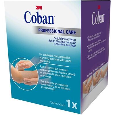 3M Coban Zelfklevende Verband - Huidskleur - 4,5mx7,5cm - Verband 3M Coban Zelfklevende Verband - Huidskleur - 4,5mx7,5cm - Verband
