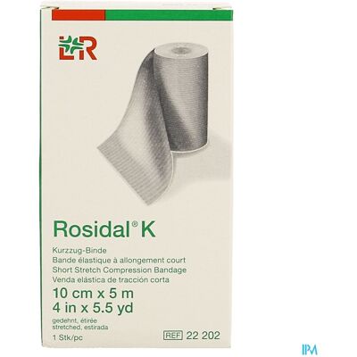 Lohmann & Rauscher Srl Rosidal Elastische Verband K Sterke Compressie 10x500cm met Klammen Lohmann & Rauscher Srl Rosidal Elastische Verband K Sterke Compressie 10x500cm met Klammen