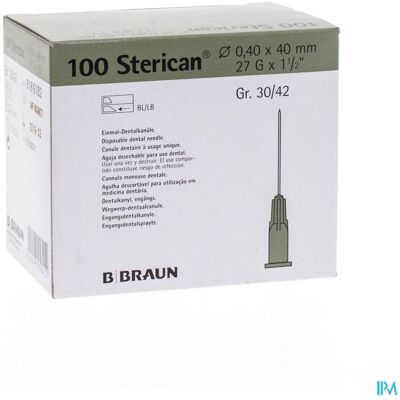 Sterican tandartsnaal van B. Braun - 40 mm dunwandig ISO 7864 Sterican tandartsnaal van B. Braun - 40 mm dunwandig ISO 7864