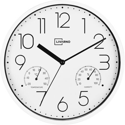 LIVARNO Wandklok met thermo- en hygrometer, Ø25 cm (wit) LIVARNO Wandklok met thermo- en hygrometer, Ø25 cm (wit)