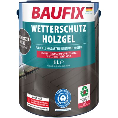 BAUFIX Weerbeschermende houtgel 5 liter (Antracietgrijs) BAUFIX Weerbeschermende houtgel 5 liter (Antracietgrijs)