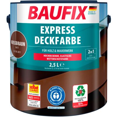 BAUFIX - 2in1 Express Deckfarbe Nussbraun - Deck paint BAUFIX - 2in1 Express Deckfarbe Nussbraun - Deck paint