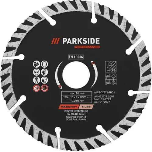 PARKSIDE PERFORMANCE Slijpschijven of doorslijpschijven 125 mm (Diamantdoorslijpschijf Turbo)