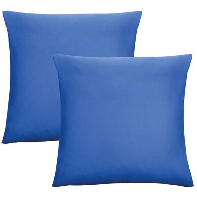 Biberna Michi Katoenen Kussenhoes - 80x80cm, Blauw, OEKO-TEX Gecertificeerd Biberna Michi Katoenen Kussenhoes - 80x80cm, Blauw, OEKO-TEX Gecertificeerd