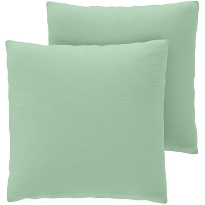 LIVARNO Set van 2 seersucker kussenslopen 50 x 60 cm (Lichtgroen) LIVARNO Set van 2 seersucker kussenslopen 50 x 60 cm (Lichtgroen)