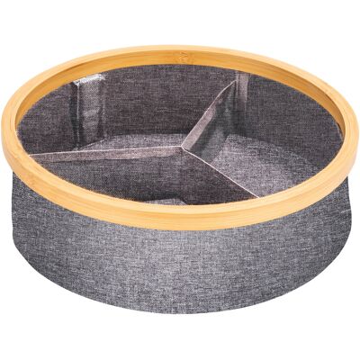 WENKO Bamboe wasmand (rond/3 vakken) WENKO Bamboe wasmand (rond/3 vakken)