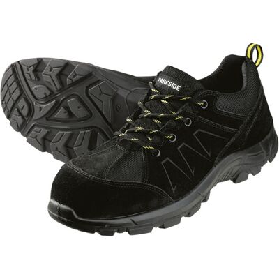 PARKSIDE Leren werkschoenen S3 met stalen neus (lage snit, Zwart, 41) PARKSIDE Leren werkschoenen S3 met stalen neus (lage snit, Zwart, 41)