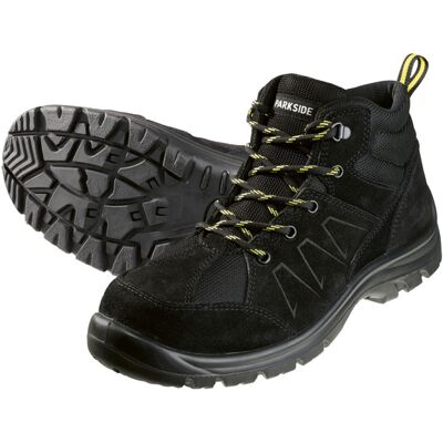 PARKSIDE Leren werkschoenen S3 met stalen neus (Hoog gesneden, Zwart, 42) PARKSIDE Leren werkschoenen S3 met stalen neus (Hoog gesneden, Zwart, 42)