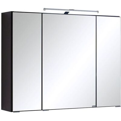 HELD Badkamer spiegelkast Bologna 3D (LED opbouwlamp, Donkergrijs, 80 cm) HELD Badkamer spiegelkast Bologna 3D (LED opbouwlamp, Donkergrijs, 80 cm)