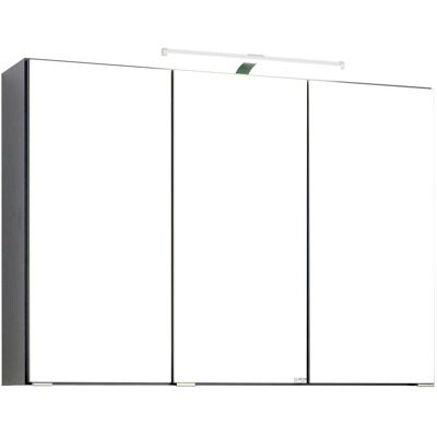 HELD Badkamer spiegelkast Bologna 3D (LED opbouwlamp, Donkergrijs, 90 cm) HELD Badkamer spiegelkast Bologna 3D (LED opbouwlamp, Donkergrijs, 90 cm)
