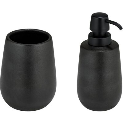 WENKO - Nerno - Zwart - Keramiek - Bathroom accessory set WENKO - Nerno - Zwart - Keramiek - Bathroom accessory set