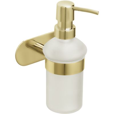 WENKO Orea Gold Wand Zeepdispenser - RVS & Glas WENKO Orea Gold Wand Zeepdispenser - RVS & Glas