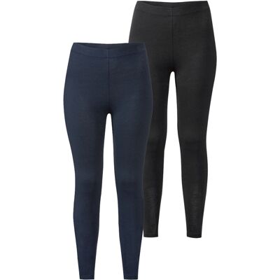 esmara 2 dames leggings (Zwart/marineblauw, XS (32/34)) esmara 2 dames leggings (Zwart/marineblauw, XS (32/34))