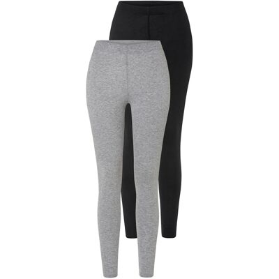 esmara 2 dames leggings (XL (48/50), Zwart/grijs) esmara 2 dames leggings (XL (48/50), Zwart/grijs)