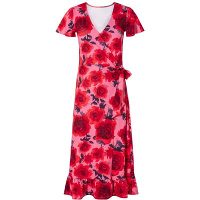 ESMARA Dames wikkeljurk (Patroon roze/rood, XS) ESMARA Dames wikkeljurk (Patroon roze/rood, XS)