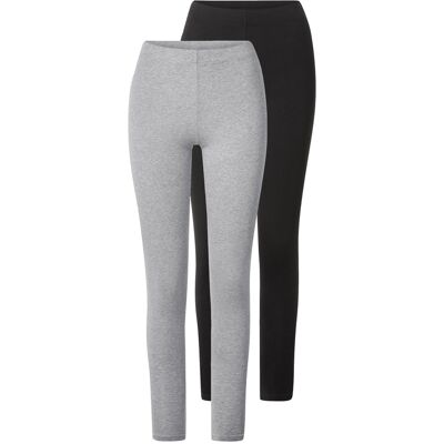 esmara Set van 2 dames leggings (Zwart/grijs, XS (32/34)) esmara Set van 2 dames leggings (Zwart/grijs, XS (32/34))