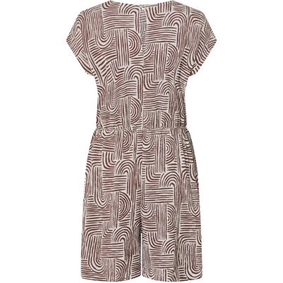 ESMARA Korte dames jumpsuit (Bruin/print, XS (32/34)) ESMARA Korte dames jumpsuit (Bruin/print, XS (32/34))