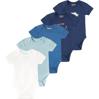 LUPILU 5 babyrompers (Marine/blauw/wit, 50/56) LUPILU 5 babyrompers (Marine/blauw/wit, 50/56)