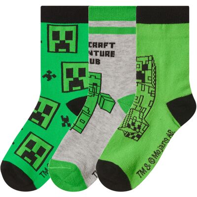 Lidl 3 Paar kinder sokken Minecraft (groen/grijs, 23-26) Lidl 3 Paar kinder sokken Minecraft (groen/grijs, 23-26)