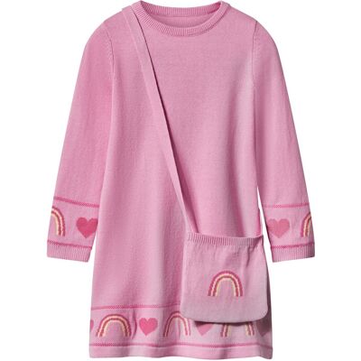 LUPILU Gebreide kinder jurk met tasje (Lichtroze, 98/104) LUPILU Gebreide kinder jurk met tasje (Lichtroze, 98/104)