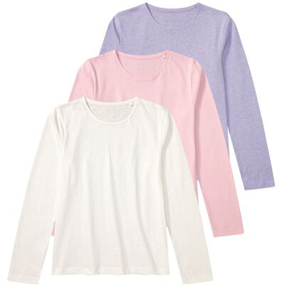 PEPPERTS! 3 meisjes shirts (lila/roze/wit, 146/152) PEPPERTS! 3 meisjes shirts (lila/roze/wit, 146/152)