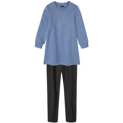 LUPILU Meisjes jurk met legging (Blauw/zwart, 110/116) LUPILU Meisjes jurk met legging (Blauw/zwart, 110/116)