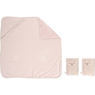LUPILU Baby handdoek 85 x 85 cm, met capuchon (Gestreept) LUPILU Baby handdoek 85 x 85 cm, met capuchon (Gestreept)
