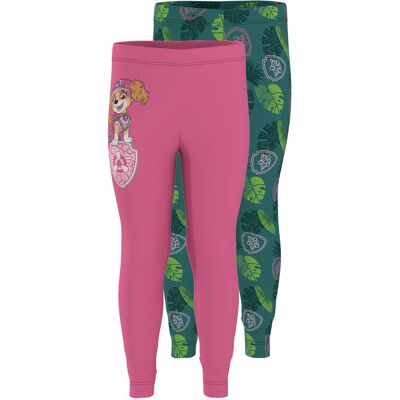 LUPILU Set van 2 kinder leggings Paw Patrol (Roze/Groen, 110/116) LUPILU Set van 2 kinder leggings Paw Patrol (Roze/Groen, 110/116)