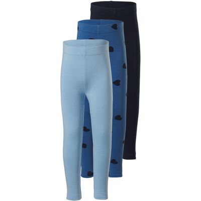 LUPILU Set van 3 kinder leggings (Blauw/donkerblauw, 122/128) LUPILU Set van 3 kinder leggings (Blauw/donkerblauw, 122/128)