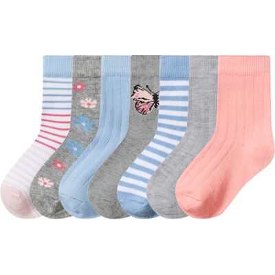 lupilu 7 Paar kinder sokken (roze/blauw/grijs, 19-22) lupilu 7 Paar kinder sokken (roze/blauw/grijs, 19-22)