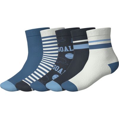 lupilu 5 Paar kinder sokken (Wit/blauw, 23-26) lupilu 5 Paar kinder sokken (Wit/blauw, 23-26)