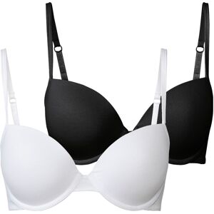 esmara 2 dames beugel BH's (75B, Zwart/wit) esmara 2 dames beugel BH's (75B, Zwart/wit)
