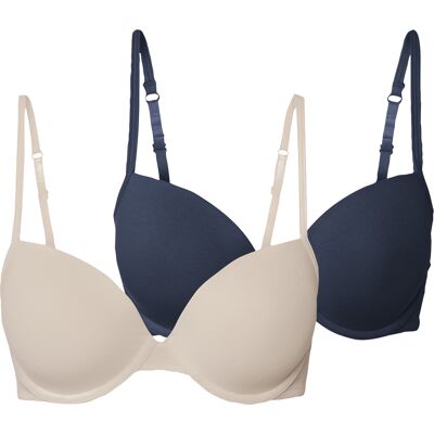 esmara 2 beugel BH's (85C, Marineblauw/beige) esmara 2 beugel BH's (85C, Marineblauw/beige)