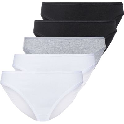 esmara 5 dames slips (Zwart/grijs/wit, XL (48/50)) esmara 5 dames slips (Zwart/grijs/wit, XL (48/50))