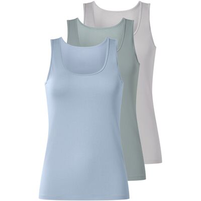 ESMARA Set van 3 dames hemden (groen/grijs/blauw, M (40/42)) ESMARA Set van 3 dames hemden (groen/grijs/blauw, M (40/42))