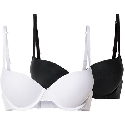 esmara Dames push-up beha's (75B, Zwart/wit) esmara Dames push-up beha's (75B, Zwart/wit)