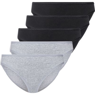 esmara 5 dames slips (Zwart/grijs, XXL) esmara 5 dames slips (Zwart/grijs, XXL)