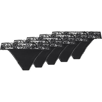 esmara Set van 5 dames strings (Zwart, M (40/42)) esmara Set van 5 dames strings (Zwart, M (40/42))