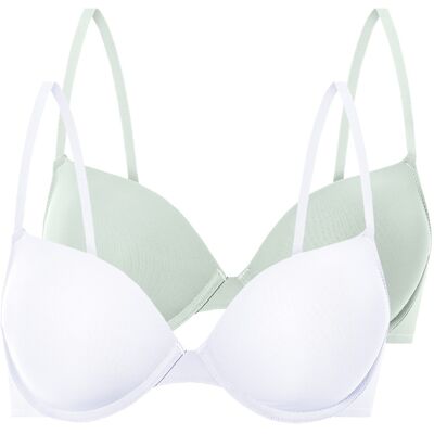 esmara 2 dames beugel-BH's (Mint/wit, 85C) esmara 2 dames beugel-BH's (Mint/wit, 85C)