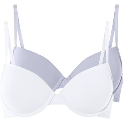 esmara 2 dames T-shirt BH's (Blauw/wit, 85C) esmara 2 dames T-shirt BH's (Blauw/wit, 85C)
