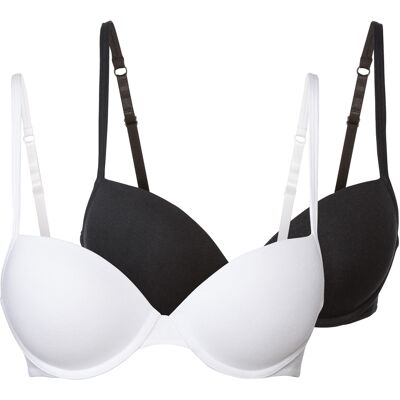 esmara 2 dames beugel BH's (Grijs/wit, 85C) esmara 2 dames beugel BH's (Grijs/wit, 85C)